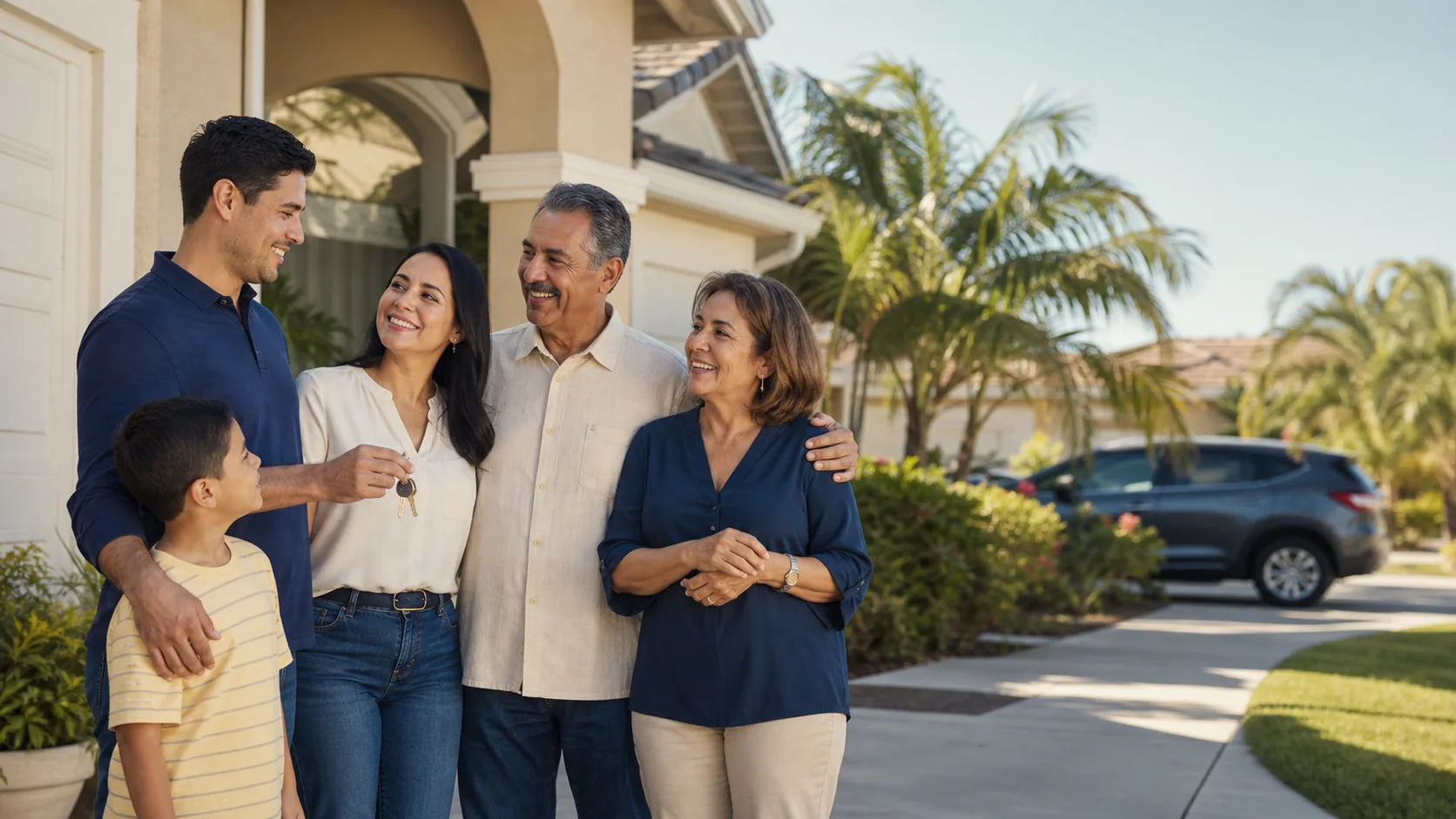 Florida family at their home