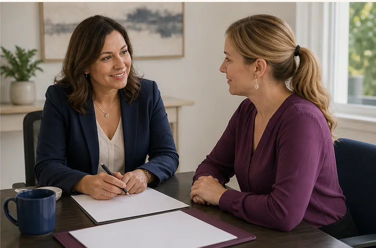 Insurance advisor comparing available market options with a Florida client